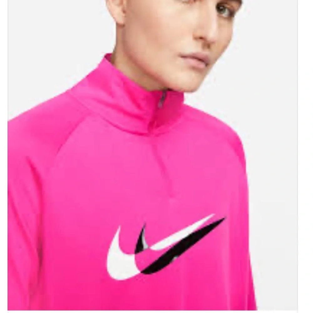 Nike Pro Dri-FIT Women's M Pink Half-Zip Pullover Athletic Running Baselayer Top